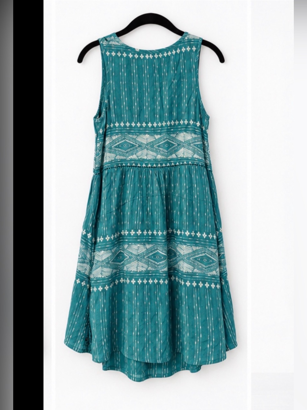 Roxy Teal Patterned Sleeveless Summer Dress
